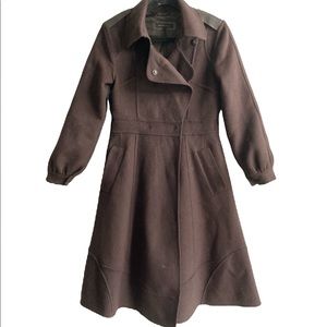 RUDSAK / chocolate brown wool skater jacket